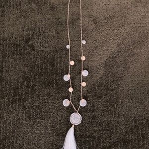 Lilly Pulitzer Bay Dreaming white tassel necklace